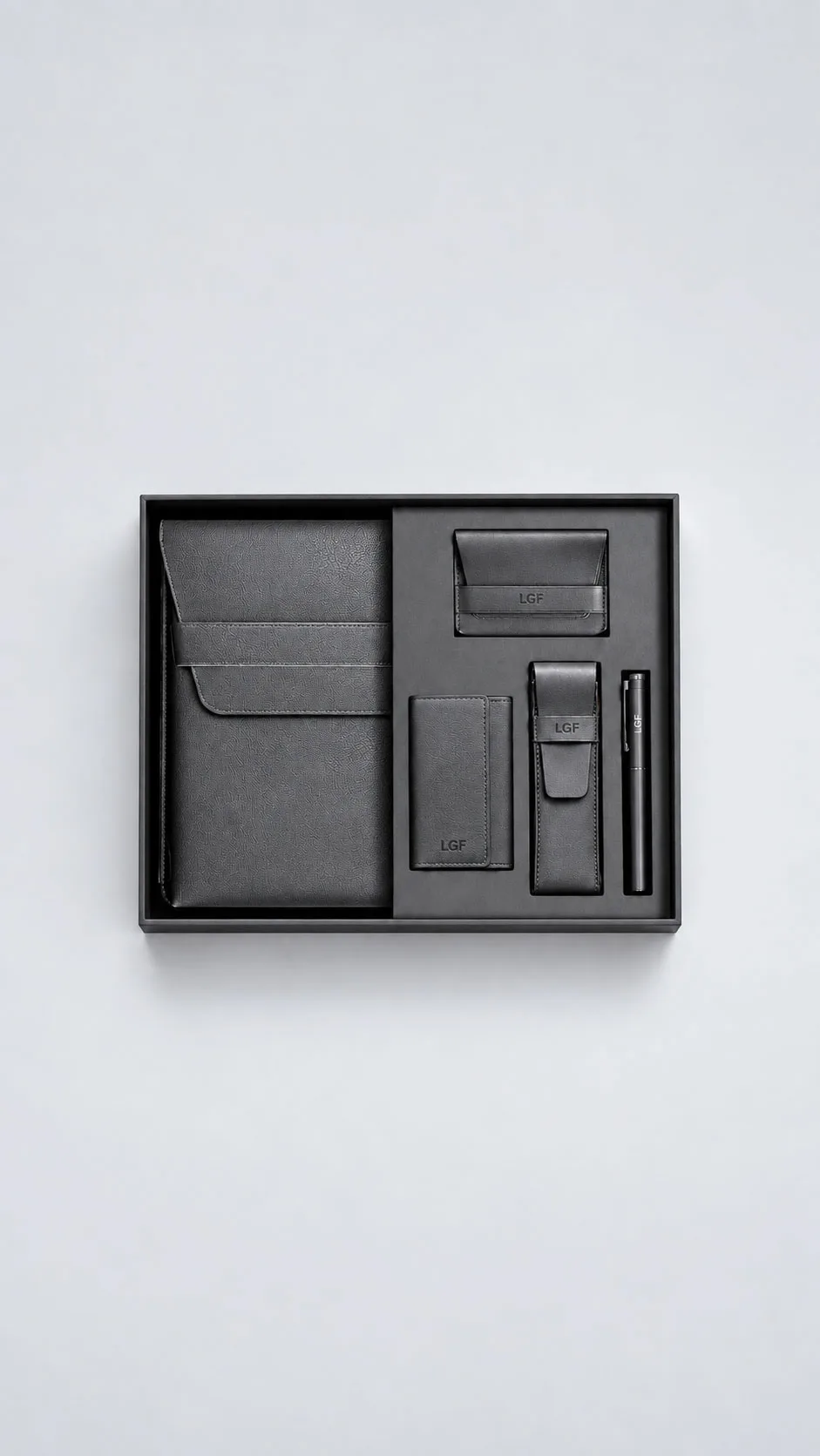 Leather Corporate Gift Set - Leather Laptop Bag and Leather Pen Holder Grey image 1