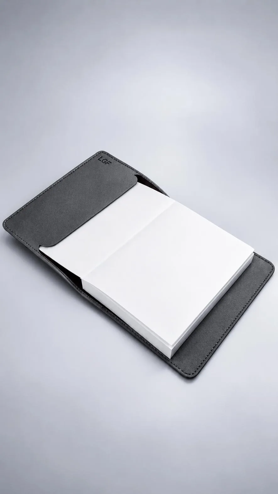 Leather Corporate Gift Set - Leather Notebook with Charging Cable Grey image 2