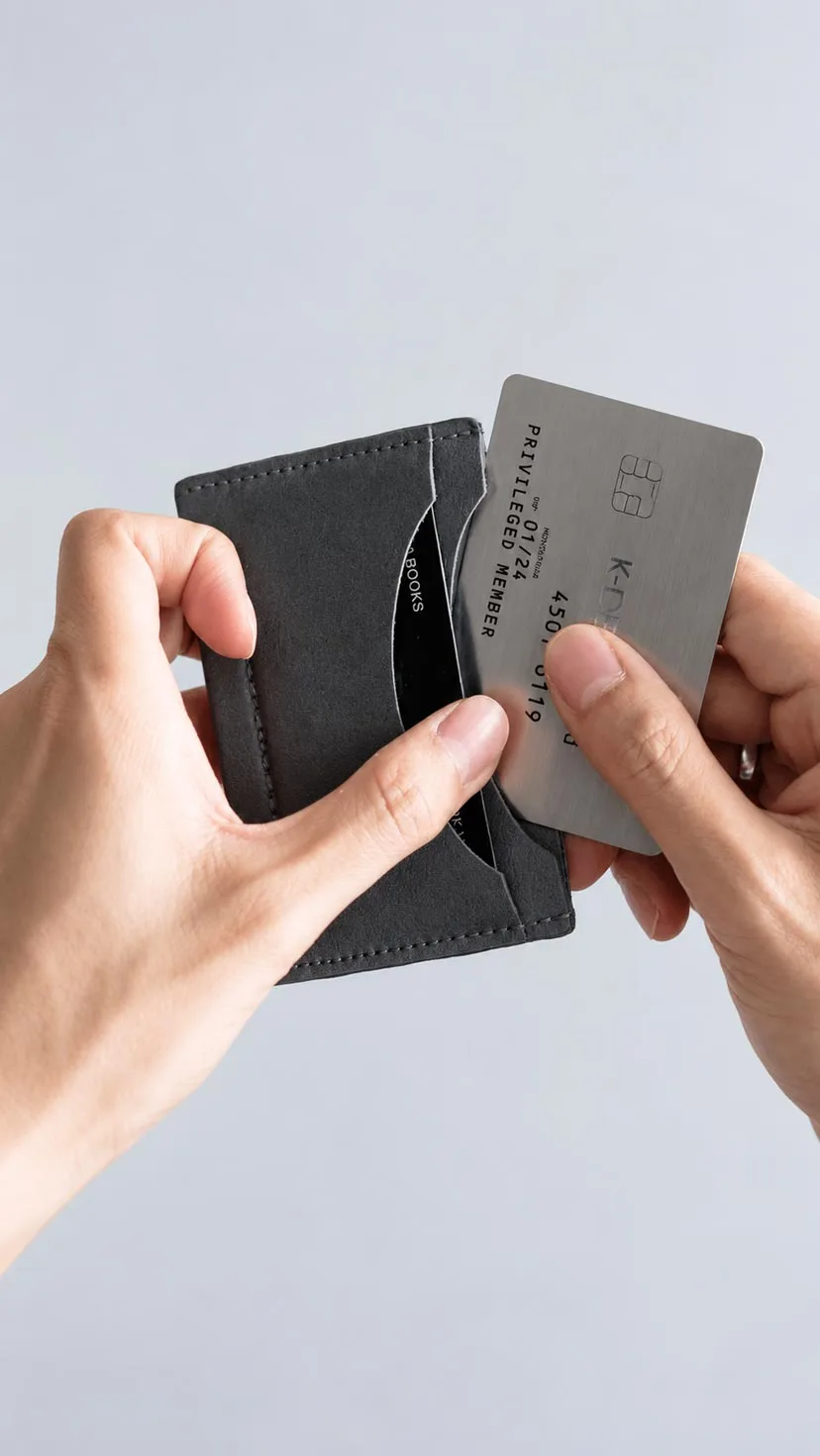 Leather Corporate Gift Set - Leather Card Holder and Leather Money Clip Grey image 2