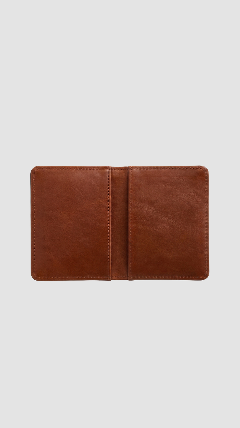 Tan leather name card holder 120931 premium stitching detail
